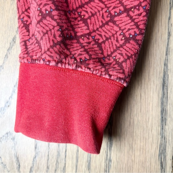 Nike Essentials Red All Over Print Pullover Hoodie Sweatshirt Size Small - Picture 9 of 16